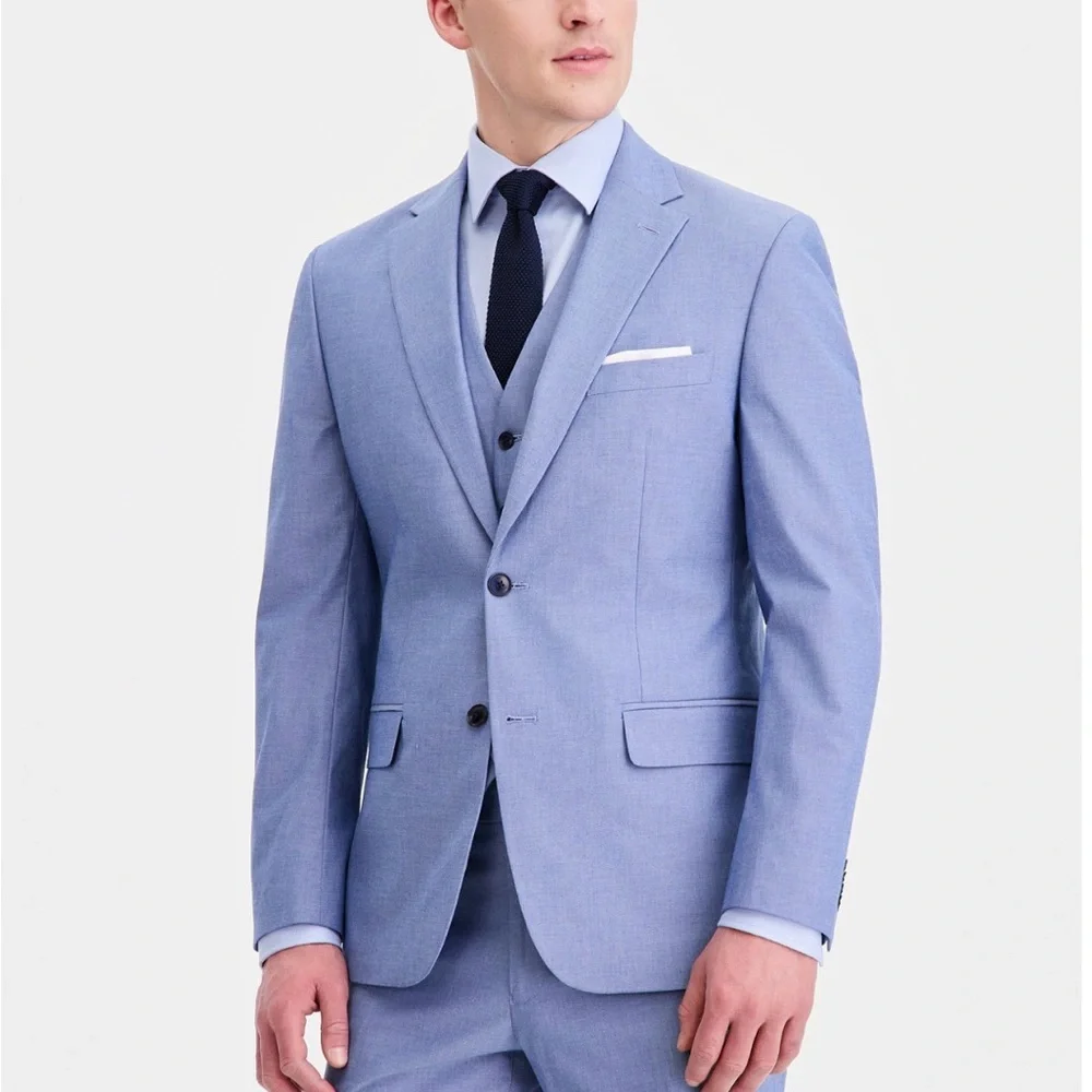 Tommy Hilfiger TH Flex Cotton Men's Suit- Sky blue - Picture 1 of 6